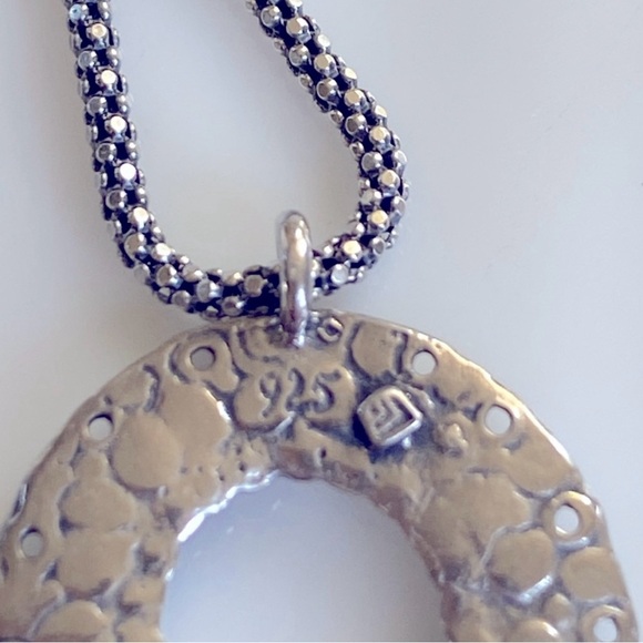 Silpada Sterling Silver Hammered Disc Pendant Necklace 16” long - Picture 7 of 9